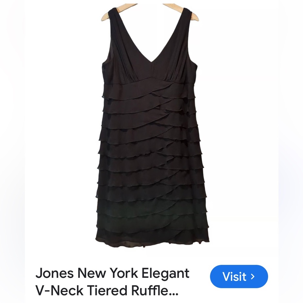 JONES OF NEW YORK Black Sleeveless V-Neck, S12 homecoming/Prom/X-Mas/NYE